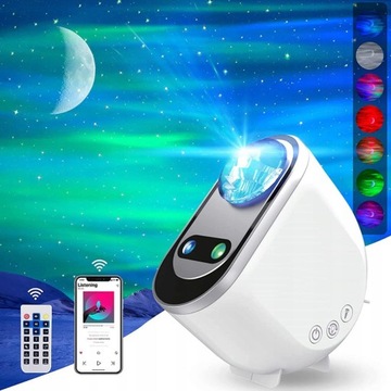 PROJEKTORA LASEROWEGO ZORZY POLARNEJ GWIAŹDZISTEGO NIEBA BLUETOOTH GŁOŚNIK