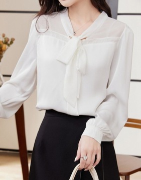 Bluzki damskie Koszule zapinane na guziki Top szyfonowy Koszule Dressy Business, 3XL