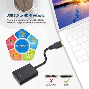 Адаптер USB 3 — HDMI 1080P Full HD