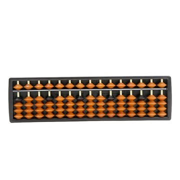 15-Row Brown Abacus for Students Plastic Counting Tool 23.3 x 6.5 x 1