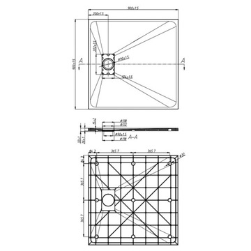 ДУШЕВОЙ ПОДДОН КВАДРАТНЫЙ КАМЕНЬ SLIM JUKO ЧЕРНЫЙ 90x90 СМ