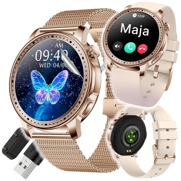 SMARTWATCH DAMSKI DLA KOBIETY ROZMOWY POWIADOMIENIA SPORT POLSKIE MENU PULS