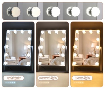 ЗЕРКАЛО ДЛЯ МАКИЯЖА ГОЛЛИВУДСКОЕ ЗЕРКАЛО НА ТУДАРНОМ СТОЛИКЕ 12 ЛАМПОК СО СВЕТОДИОДНОЙ ПОДСВЕТКОЙ