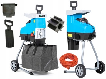 ROZDRABNIACZ FREZOWY ELEKTRYCZNY RĘBAK DO GAŁĘZI 2800W 44mm MAX + WOREK + P