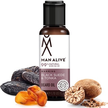MAN ALIVE Black Suede Tonka olejek do brody 50ml