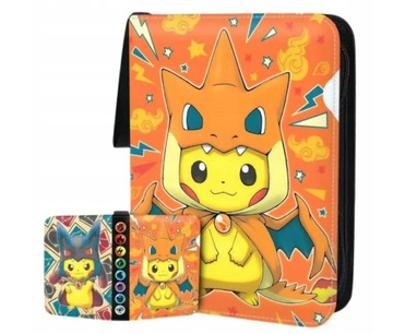 Папка-альбом с картами Pokemon Pikachu, 400 бесплатных подарочных карт, 8 энергетических карт