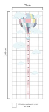 Наклейка «МЕРА РОСТА»: воздушные шары, самолеты, ракеты