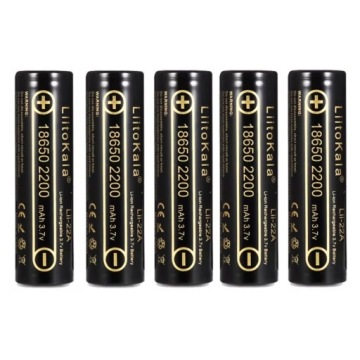 5 kusů Li-Ion článků Liitokala 18650 3,7V 2200mAh Li-22A