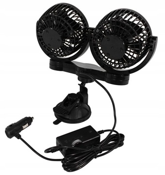 БОЛЬШОЙ ВРАЩАЮЩИЙСЯ АВТОМОБИЛЬНЫЙ ВЕНТИЛЯТОР С ДВОЙНОЙ ПРИСОСКОЙ 24 В