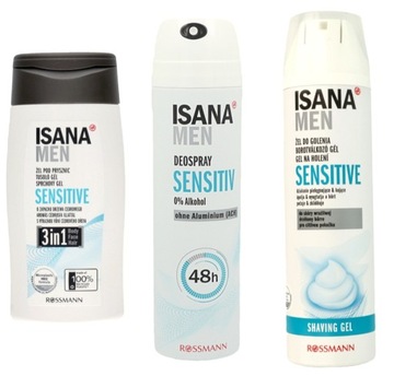 Isana Men Sensitive Zestaw kosmetyków dla mężczyzn