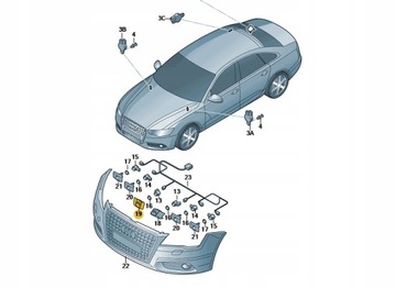 MOCOWANIE CZUJNIKA PARKOWANIA AUDI A6 4G0919267A