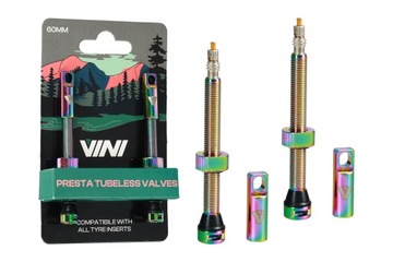 Wentyle bezdętkowe Tubeless VINI 60mm kpl. wentyli 16gr rainbow