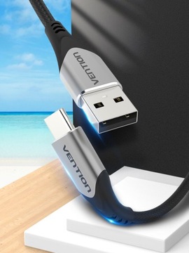 Прочный USB-кабель VENTION — USB Type-C, 3A, плетеный, 0,25
