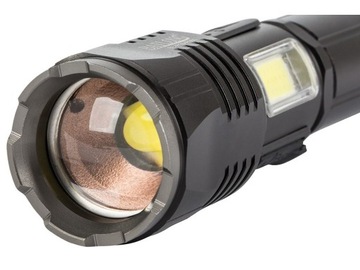 Latarka policja LED 1000M zoom IPX5 AKU USB ALU Lotnicze anodowane