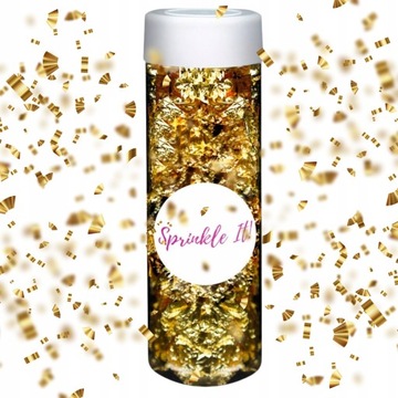 PŁATKI ZŁOTO DEKORACYJNE ZŁOTE SPRINKLE IT! IMITUJĄCE PRAWDZIWE ZŁOTO