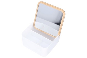 БАМБУКОВЫЙ ОРГАНАЙЗЕР С ЗЕРКАЛОМ ДЛЯ ВАННОЙ, ПРАКТИЧНЫЙ И КОМПАКТНЫЙ