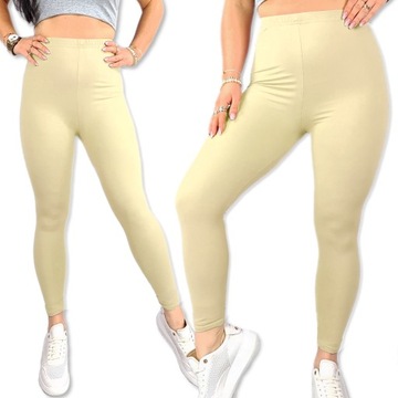 LEGGINSY BAMBUSOWE DŁUGIE z WYSOKIM STANEM getry KRYJĄCE JAKOŚĆ - 2XL/3XL