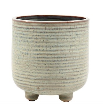 DONICZKA CERAMICZNA ZIELONA NA NÓŻKACH OSŁONKA 14