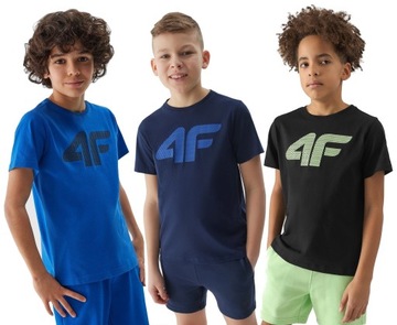 KOSZULKA CHŁOPIĘCA 4F DZIECIĘCA T-SHIRT 3SZT. 158