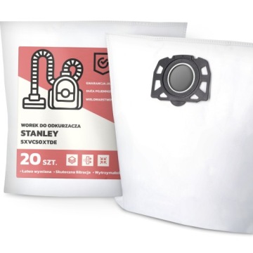 20 x Sáček Do Vysavače Stanley SXVC50XTDE Syntetický Flizelinový Sáčky G9
