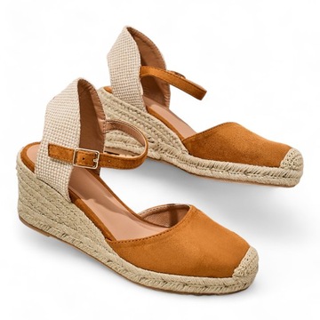 BRĄZOWE ESPADRYLE DAMSKIE MOFINE 39