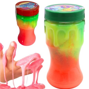 Masa Slime Plastyczna Żelowa Neon Glutek Tęczowy Antystresowy 400ml