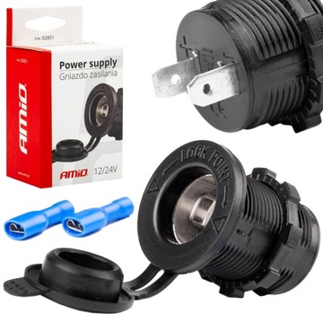 GNIAZDO ZASILANIA ZAPALNICZKI DO ZABUDOWY 12V 24V