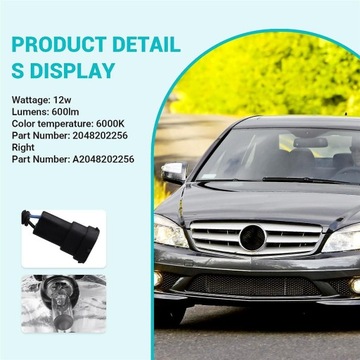 SVĚTLA MLHOVKOVÉ DO W204 C300 C280 C350 ML320 CL550 12V 600LM