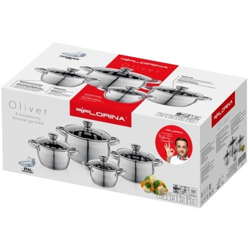 Набор горшков FLORINA Oliver 8 шт. Введение в INOX от Матеуша Гесслера
