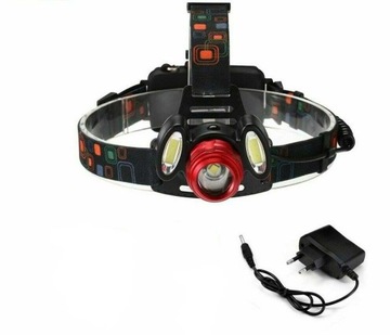 Налобный фонарь 2x COB +XM-L T6 MEGA ZOOM LC12