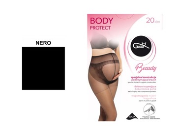 Rajstopy Ciążowe Gatta Gładkie Body Protect 20 DEN Nero r. 4-L