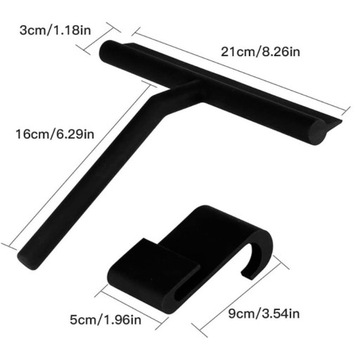 Ściągaczka do Wody z Podłogi Szyb Kabiny Prysznicowej z Uchwytem Czarna Mat