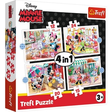 PUZZLE 4W1 MYSZKA MINNIE MINI Z PRZYJACIÓŁMI 71 EL