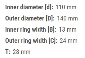 YANMAR Ступичный редуктор BD110-1SB 110x140x28