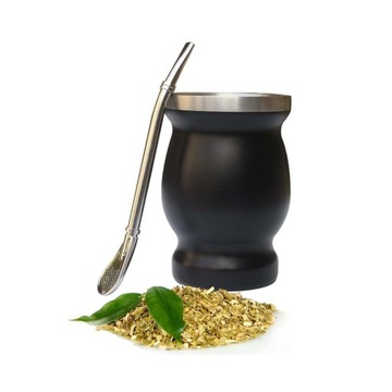 ЧАЙНАЯ ЧАШКА YERBA MATE ИЗ ТЫКВЫ 240МЛ С ДВУМЯ СОЛОМКАМИ ДЛЯ ЧИСТКИ