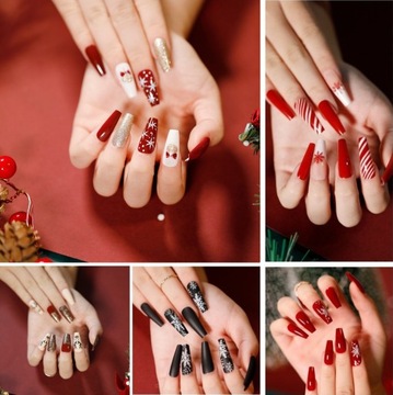 ИСКУССТВЕННЫЕ НОГТИ, РОЖДЕСТВЕНСКИЕ ЗИМНИЕ ТИПЫ, 24 ШТ.