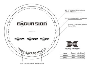 Excursion SX-6C dB — 165 мм 150RMS 2 Ом, 4 НЧ динамика
