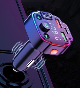 FM-ПЕРЕДАТЧИК BLUETOOTH 5.0 ЗАРЯДНОЕ УСТРОЙСТВО QC 3.0 PD 20 Вт RGB 2x USB USB-C