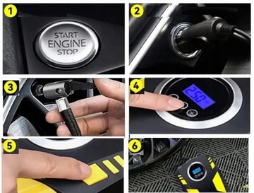 АВТОМОБИЛЬНЫЙ КОМПРЕССОР Насос-компрессор 12 В со светодиодным ЖК-дисплеем