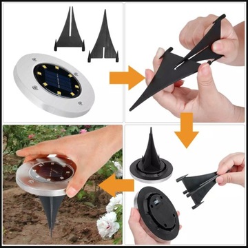 4x САДОВЫХ ФОНАРЯ НА СОЛНЕЧНЫХ УСЛОВИЯХ, ВЪЕЗЖАЕМЫЕ, НАКЛАДНЫЕ, СВЕТОДИОДНЫЕ, СВЕТЯЩИЙСЯ ДИСК