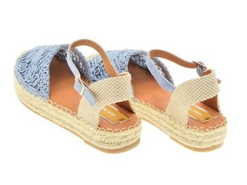 Płaskie Espadryle Ażurowe JEANS r.38