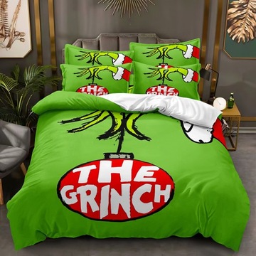 Grinch 3D KOMPLET POŚCIELI POSZEWKA 160x200