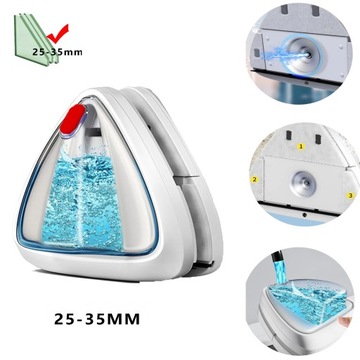 MAGNETYCZNA DWUSTRONNA MYJKA DO MYCIA OKIEN SZYB +ZBIORNIKIEM NA WODE