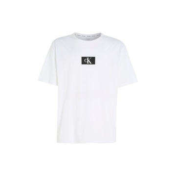 CALVIN KLEIN KOSZULKA MĘSKA T-SHIRT CREW BIAŁA r.S