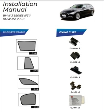 BMW 3 Touring F31 2012- Солнцезащитные шторки