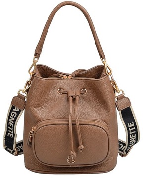 LuluCastagnette TOREBKA damska LISTONOSZKA miś WOREK BRĄZOWY