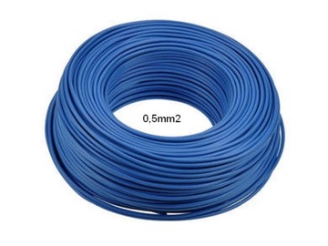 Przewód kabel LgY 1x0,50mm2 Cu nieb. Texsim (5mb)
