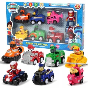 МАШИНЫ PAW PATROL АВТОМОБИЛИ СИЛОВЫЕ ТРАНСПОРТНЫЕ СРЕДСТВА 6 транспортных средств + 6 фигурок
