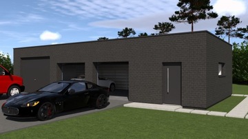 PROJEKT GARAŻU TRZYSTANOWISKOWEGO G31 - modern 2 - black