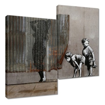 Obraz 60x60 Banksy podglądanie